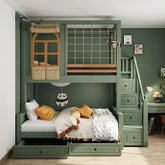 Nukhome Little Square Full Height Bunk Bed (Customizable)